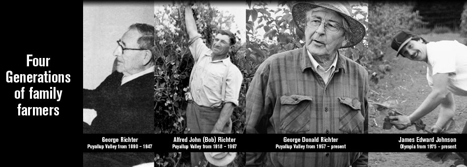 Four generation of berry farmers - George Richter, AJ (Bob) Richter, George Richter and Jim Johnson